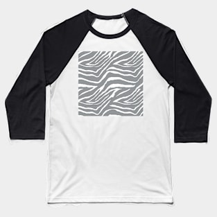 Zebra Animal Print Pattern Gray and White Baseball T-Shirt